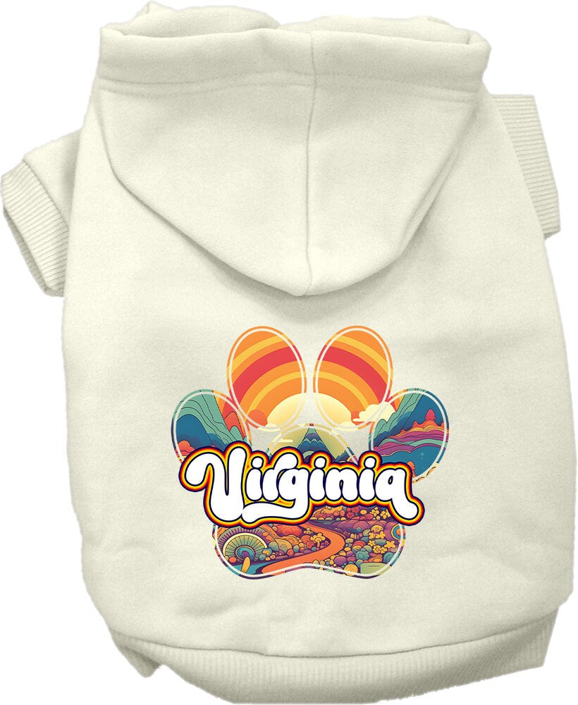 Pet Dog & Cat Screen Printed Hoodie for Small to Medium Pets (Sizes XS-XL), "Virginia Groovy Summit"