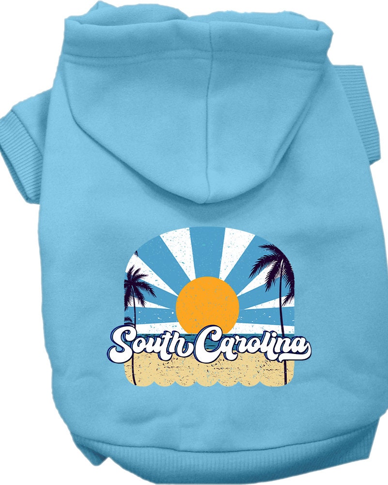 Pet Dog & Cat Screen Printed Hoodie for Small to Medium Pets (Sizes XS-XL), "South Carolina Coast"