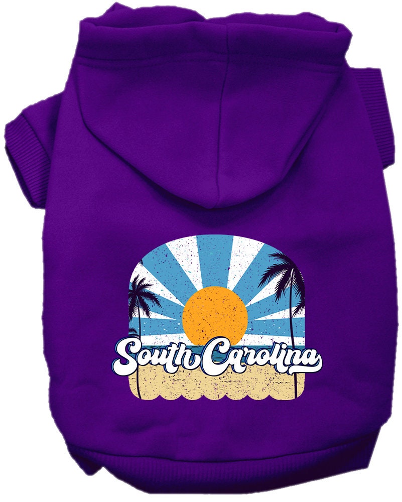 Pet Dog & Cat Screen Printed Hoodie for Small to Medium Pets (Sizes XS-XL), "South Carolina Coast"