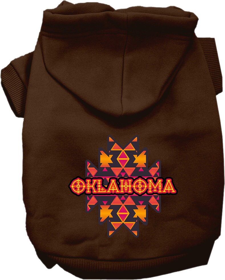 Pet Dog & Cat Screen Printed Hoodie for Small to Medium Pets (Sizes XS-XL), "Oklahoma Navajo Tribal"