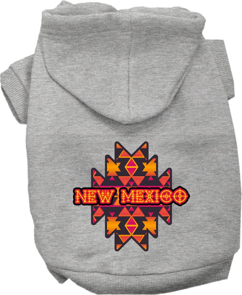 Pet Dog & Cat Screen Printed Hoodie for Small to Medium Pets (Sizes XS-XL), "New Mexico Navajo Tribal"