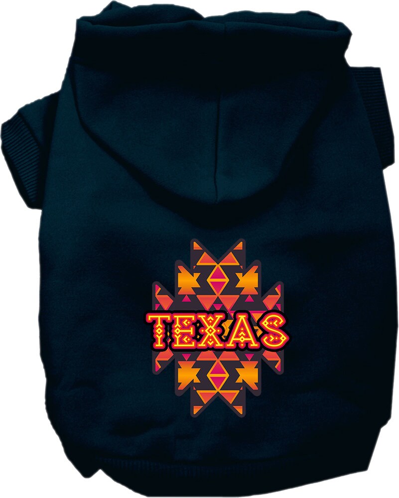 Pet Dog & Cat Screen Printed Hoodie for Small to Medium Pets (Sizes XS-XL), "Texas Navajo Tribal"