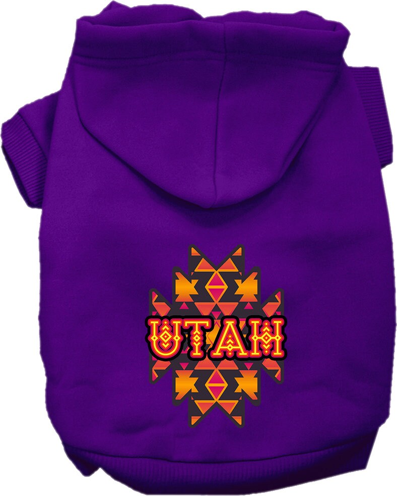 Pet Dog & Cat Screen Printed Hoodie for Small to Medium Pets (Sizes XS-XL), "Utah Navajo Tribal"