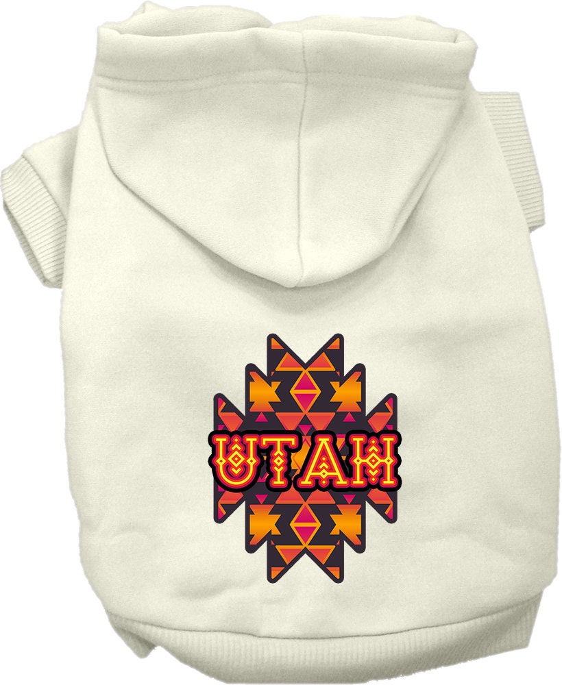 Pet Dog & Cat Screen Printed Hoodie for Small to Medium Pets (Sizes XS-XL), "Utah Navajo Tribal"