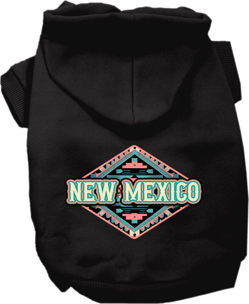 Pet Dog & Cat Screen Printed Hoodie for Small to Medium Pets (Sizes XS-XL), "New Mexico Peach Aztec"