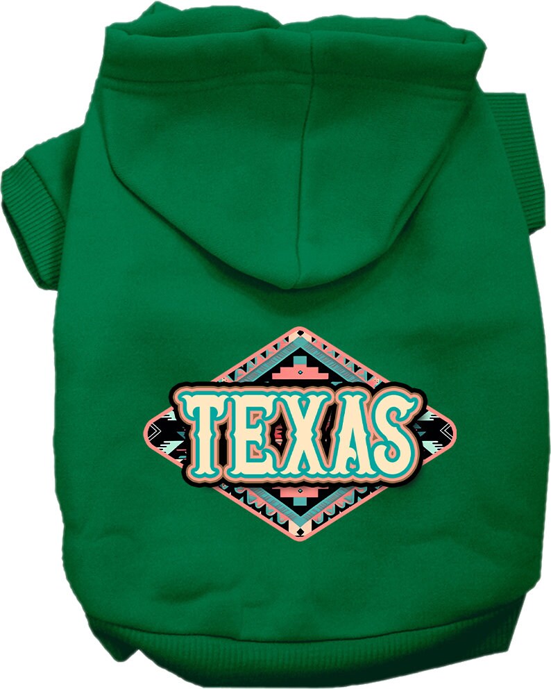 Pet Dog & Cat Screen Printed Hoodie for Small to Medium Pets (Sizes XS-XL), "Texas Peach Aztec"