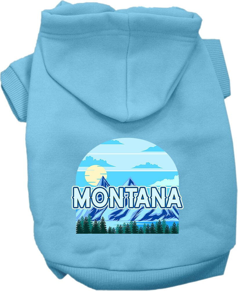 Pet Dog & Cat Screen Printed Hoodie for Small to Medium Pets (Sizes XS-XL), "Montana Trailblazer"