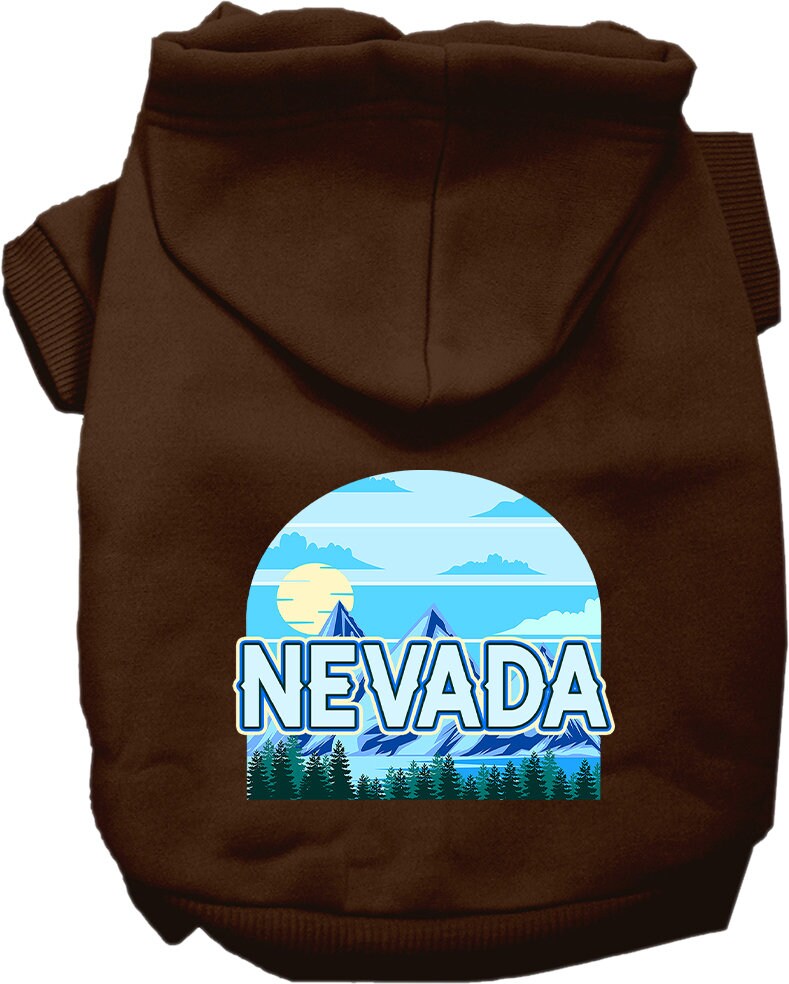 Pet Dog & Cat Screen Printed Hoodie for Small to Medium Pets (Sizes XS-XL), "Nevada Trailblazer"