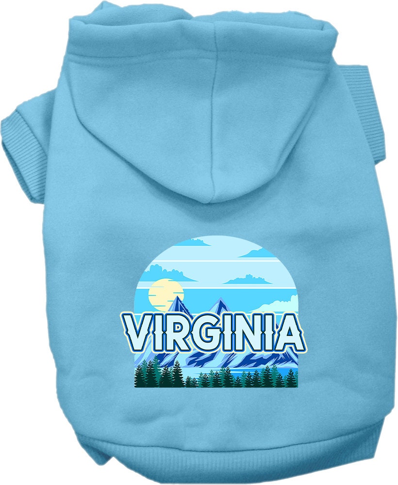 Pet Dog & Cat Screen Printed Hoodie for Small to Medium Pets (Sizes XS-XL), "Virginia Trailblazer"