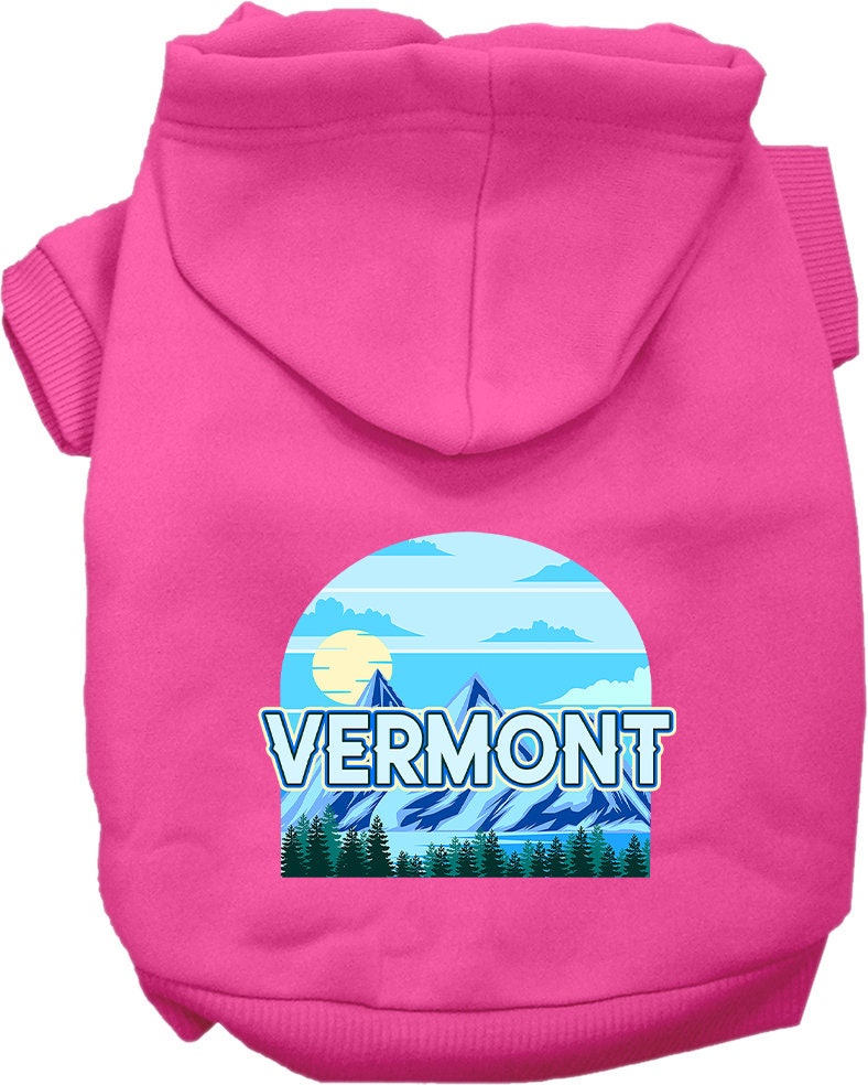 Pet Dog & Cat Screen Printed Hoodie for Small to Medium Pets (Sizes XS-XL), "Vermont Trailblazer"