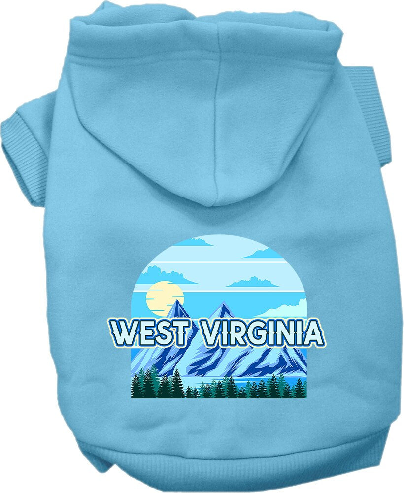 Pet Dog & Cat Screen Printed Hoodie for Small to Medium Pets (Sizes XS-XL), "West Virginia Trailblazer"