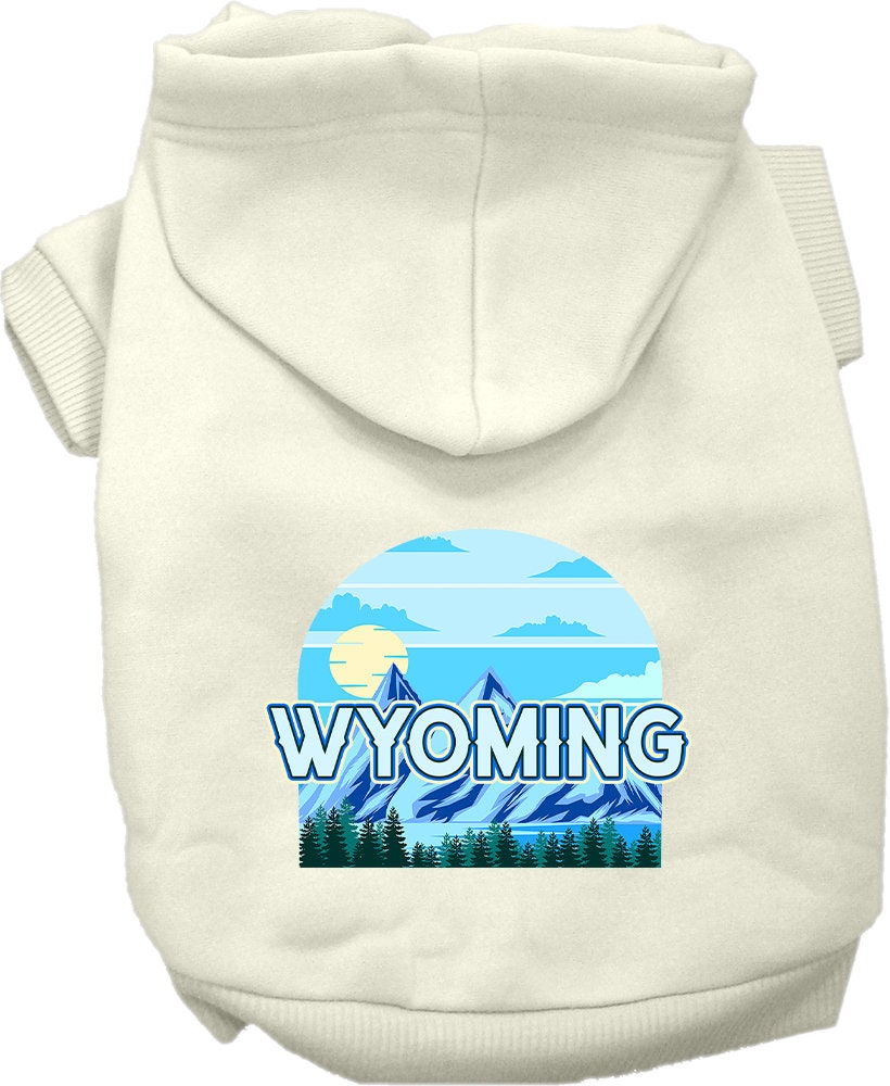 Pet Dog & Cat Screen Printed Hoodie for Small to Medium Pets (Sizes XS-XL), "Wyoming Trailblazer"