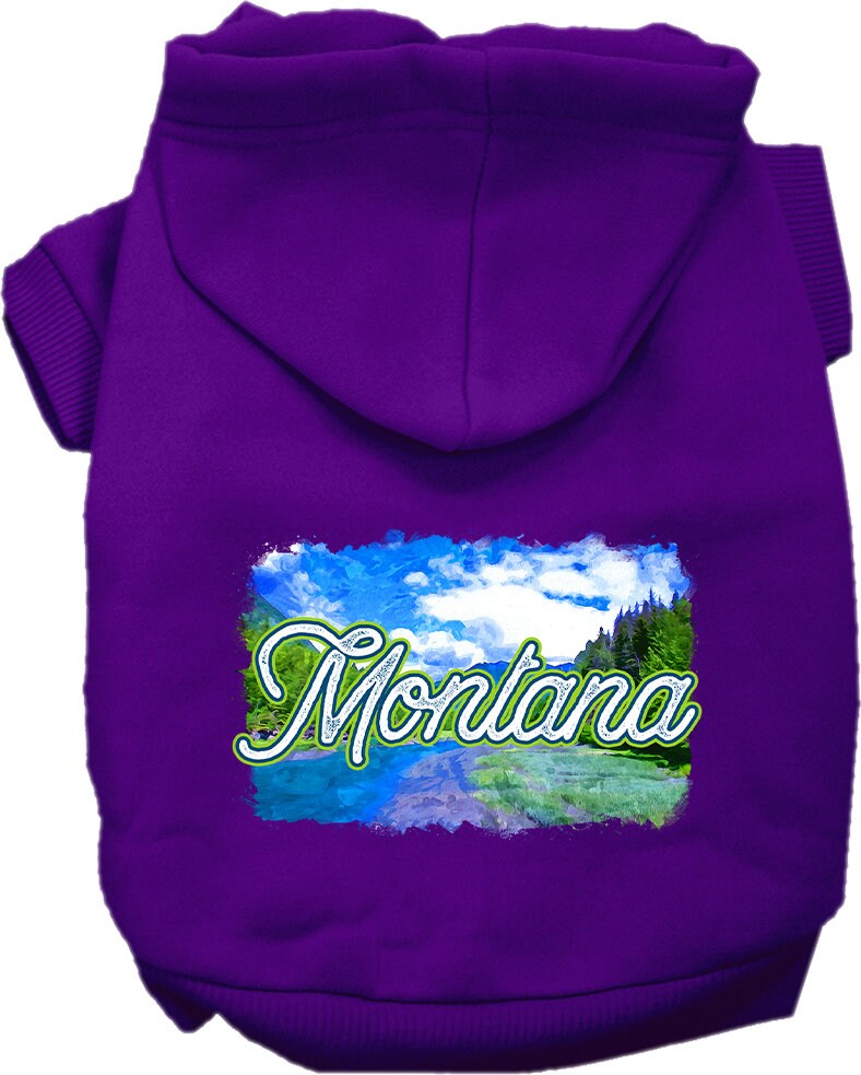 Pet Dog & Cat Screen Printed Hoodie for Small to Medium Pets (Sizes XS-XL), "Montana Summer"