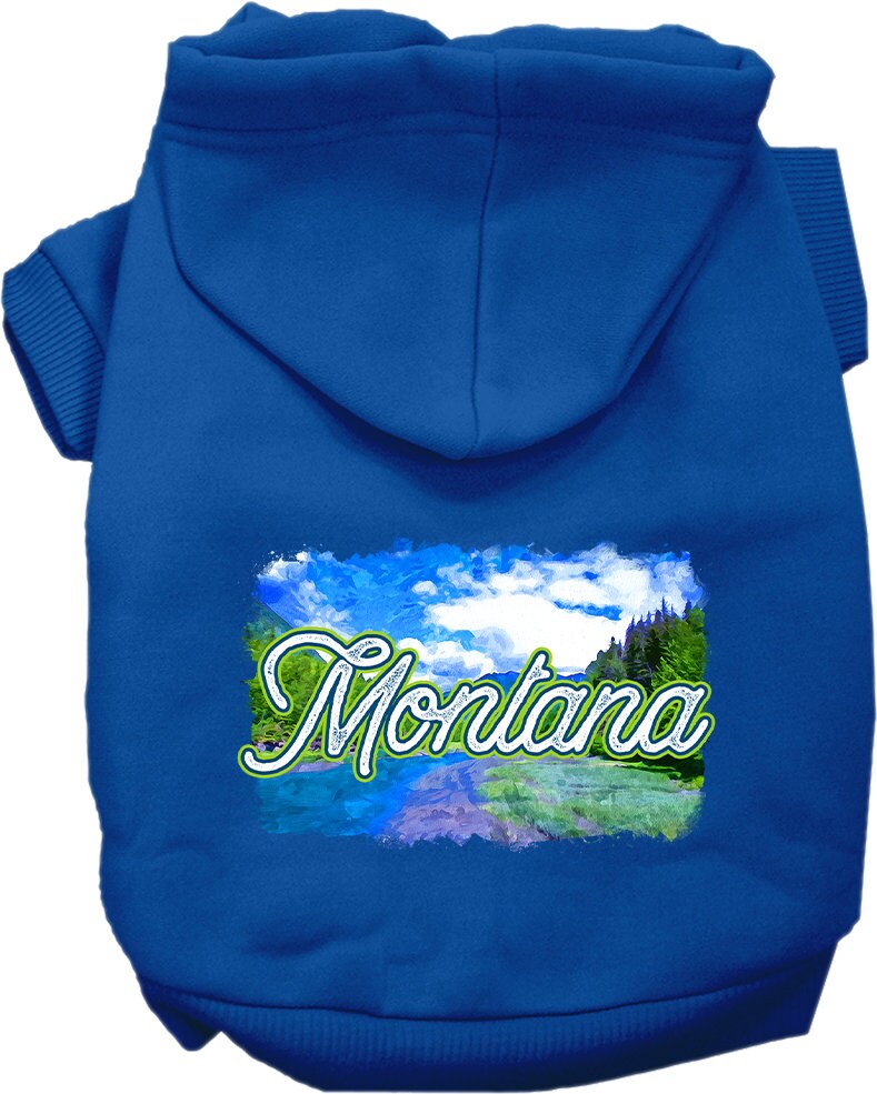 Pet Dog & Cat Screen Printed Hoodie for Small to Medium Pets (Sizes XS-XL), "Montana Summer"