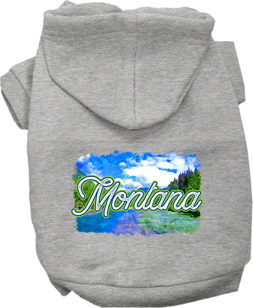 Pet Dog & Cat Screen Printed Hoodie for Small to Medium Pets (Sizes XS-XL), "Montana Summer"