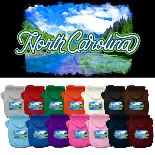 Pet Dog & Cat Screen Printed Hoodie for Small to Medium Pets (Sizes XS-XL), "North Carolina Summer"