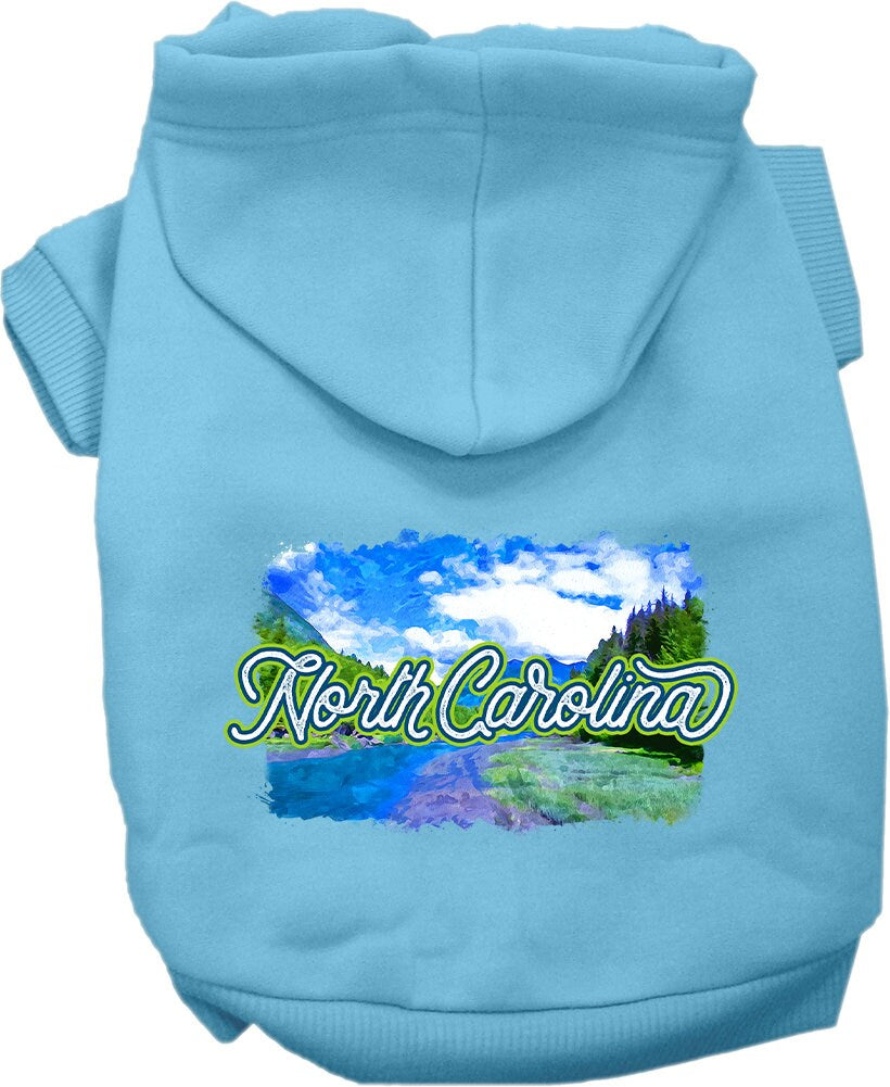 Pet Dog & Cat Screen Printed Hoodie for Small to Medium Pets (Sizes XS-XL), "North Carolina Summer"