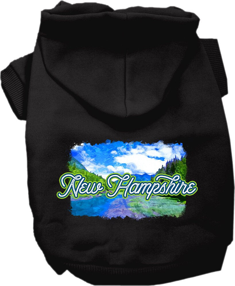 Pet Dog & Cat Screen Printed Hoodie for Small to Medium Pets (Sizes XS-XL), "New Hampshire Summer"