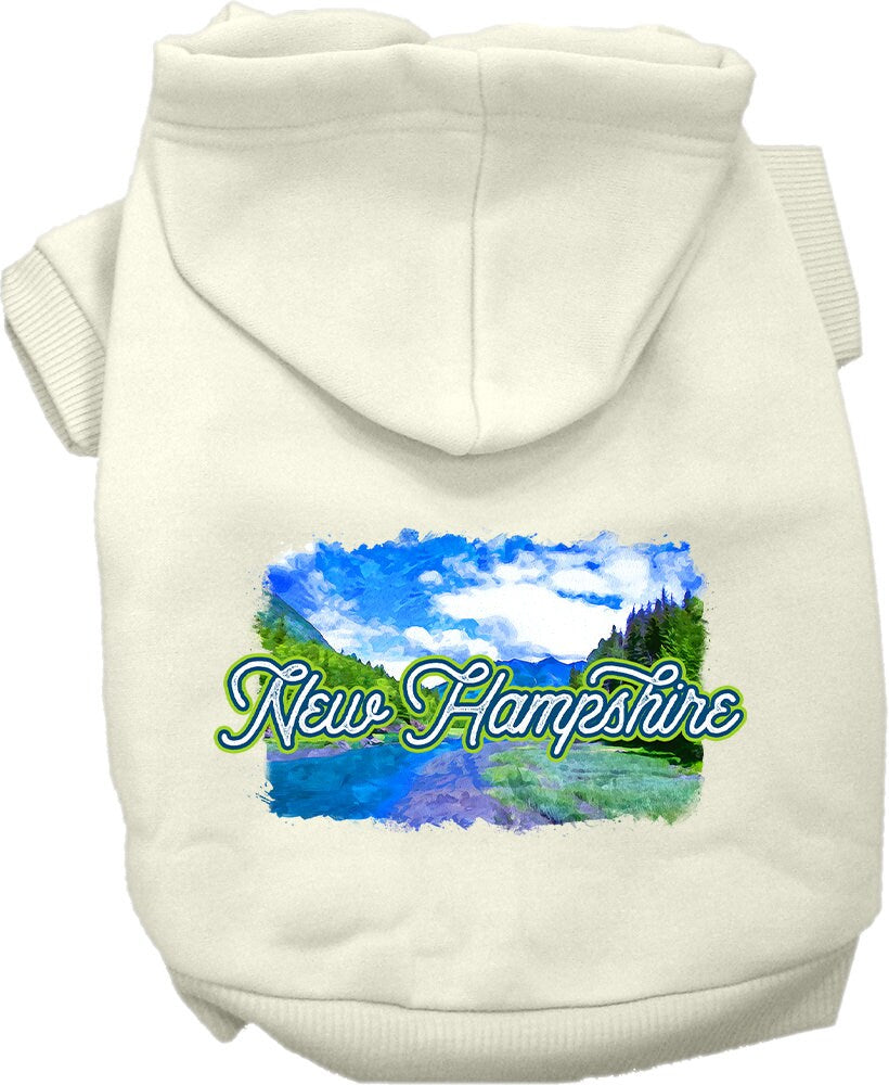 Pet Dog & Cat Screen Printed Hoodie for Small to Medium Pets (Sizes XS-XL), "New Hampshire Summer"