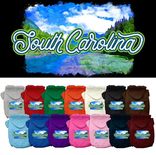 Pet Dog & Cat Screen Printed Hoodie for Small to Medium Pets (Sizes XS-XL), "South Carolina Summer"