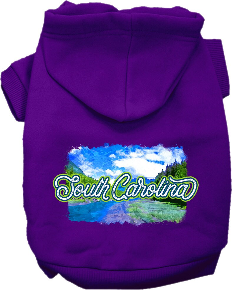 Pet Dog & Cat Screen Printed Hoodie for Small to Medium Pets (Sizes XS-XL), "South Carolina Summer"