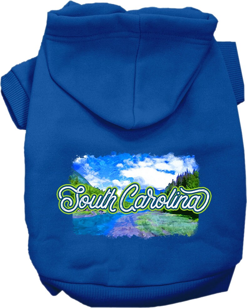 Pet Dog & Cat Screen Printed Hoodie for Small to Medium Pets (Sizes XS-XL), "South Carolina Summer"