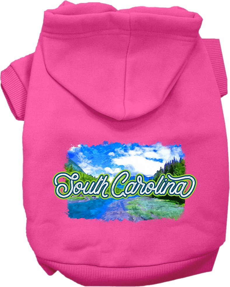 Pet Dog & Cat Screen Printed Hoodie for Small to Medium Pets (Sizes XS-XL), "South Carolina Summer"