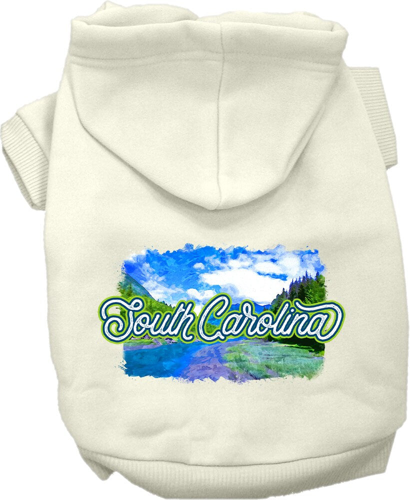 Pet Dog & Cat Screen Printed Hoodie for Small to Medium Pets (Sizes XS-XL), "South Carolina Summer"