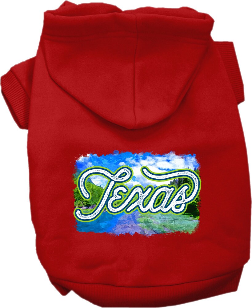 Pet Dog & Cat Screen Printed Hoodie for Small to Medium Pets (Sizes XS-XL), "Texas Summer"