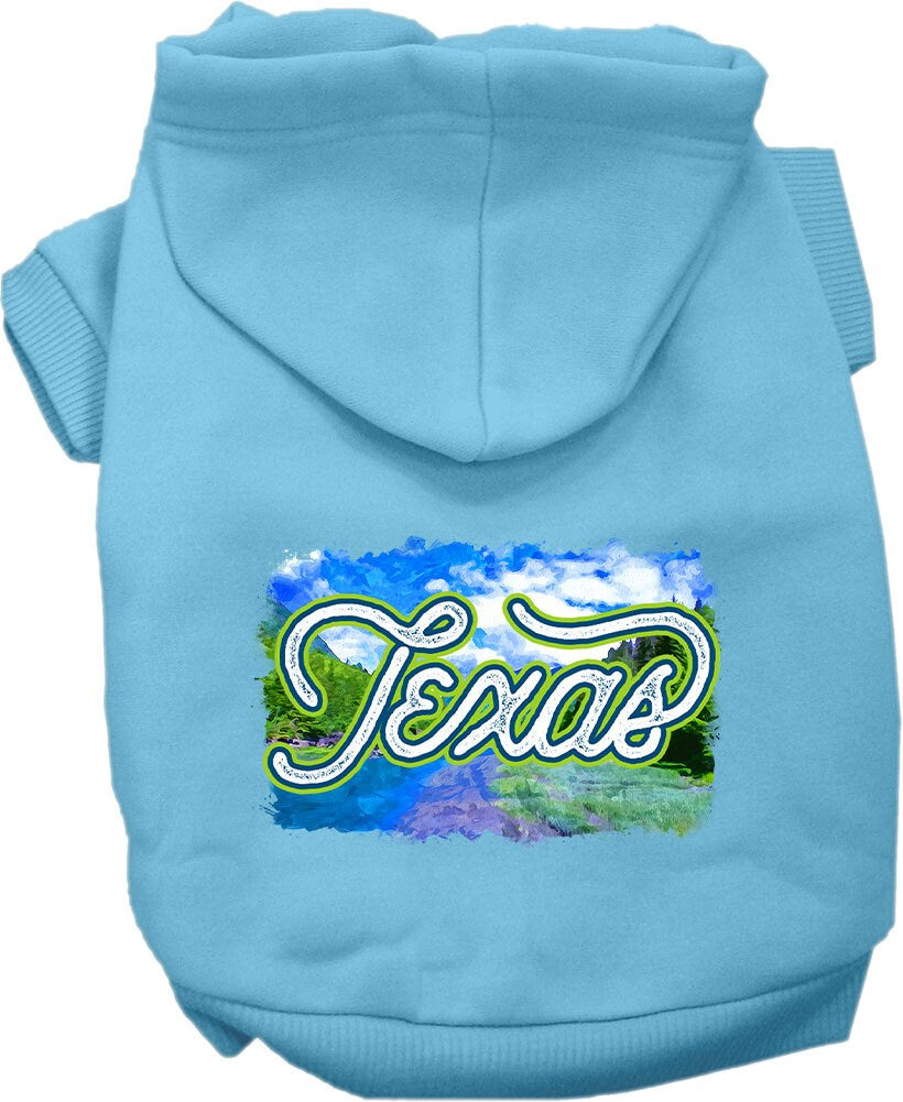 Pet Dog & Cat Screen Printed Hoodie for Small to Medium Pets (Sizes XS-XL), "Texas Summer"