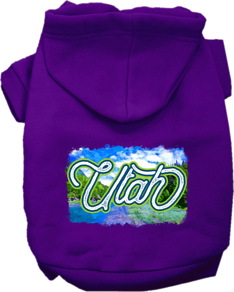 Pet Dog & Cat Screen Printed Hoodie for Small to Medium Pets (Sizes XS-XL), "Utah Summer"