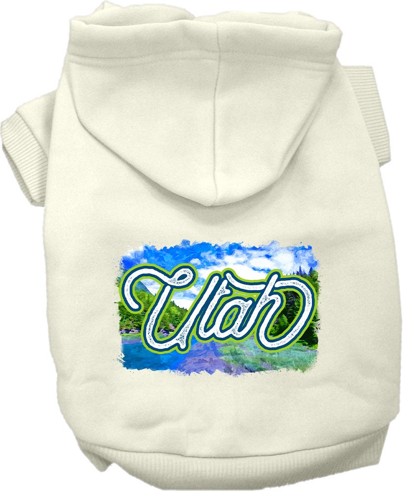 Pet Dog & Cat Screen Printed Hoodie for Small to Medium Pets (Sizes XS-XL), "Utah Summer"