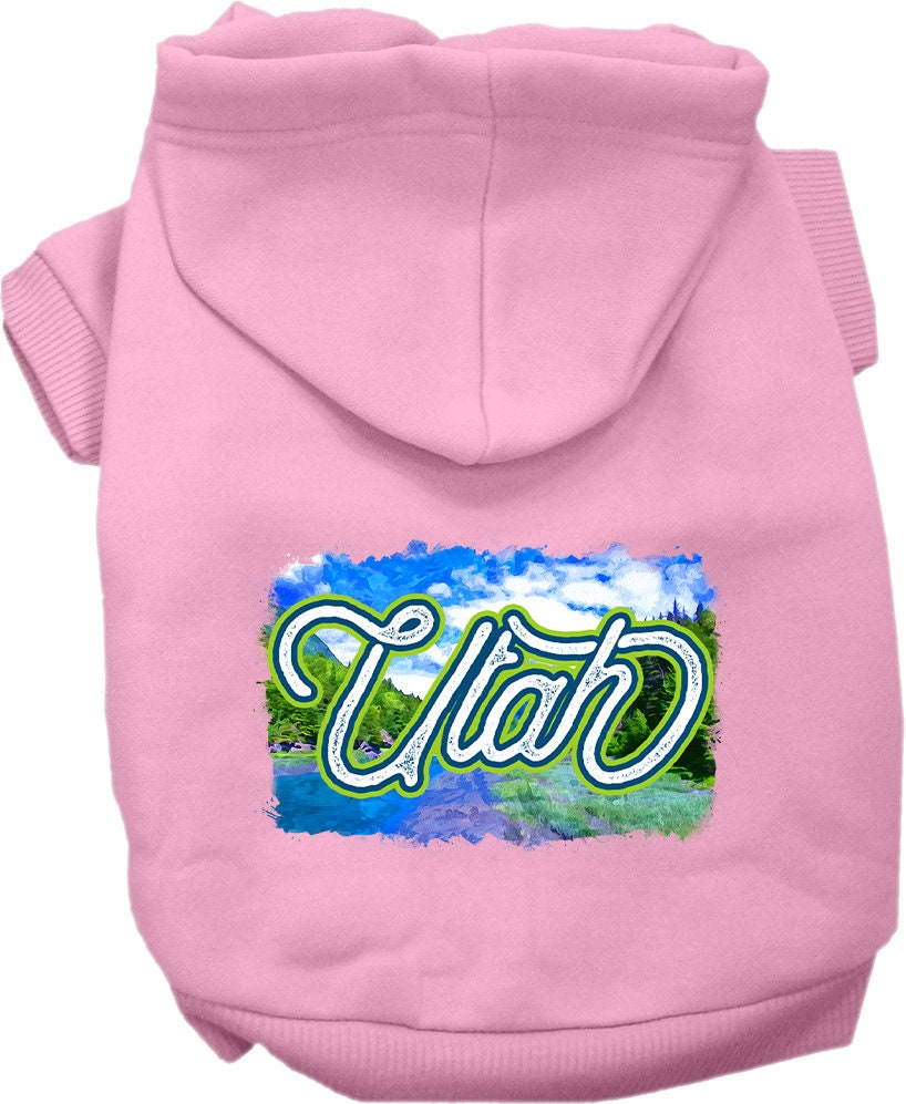 Pet Dog & Cat Screen Printed Hoodie for Small to Medium Pets (Sizes XS-XL), "Utah Summer"