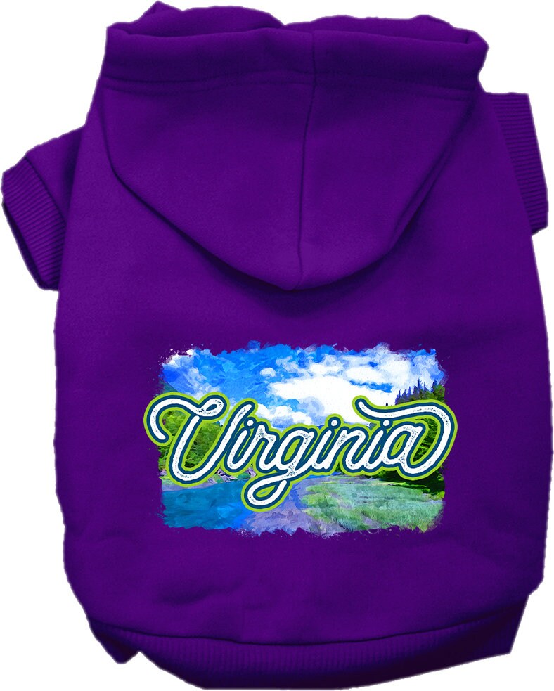 Pet Dog & Cat Screen Printed Hoodie for Small to Medium Pets (Sizes XS-XL), "Virginia Summer"