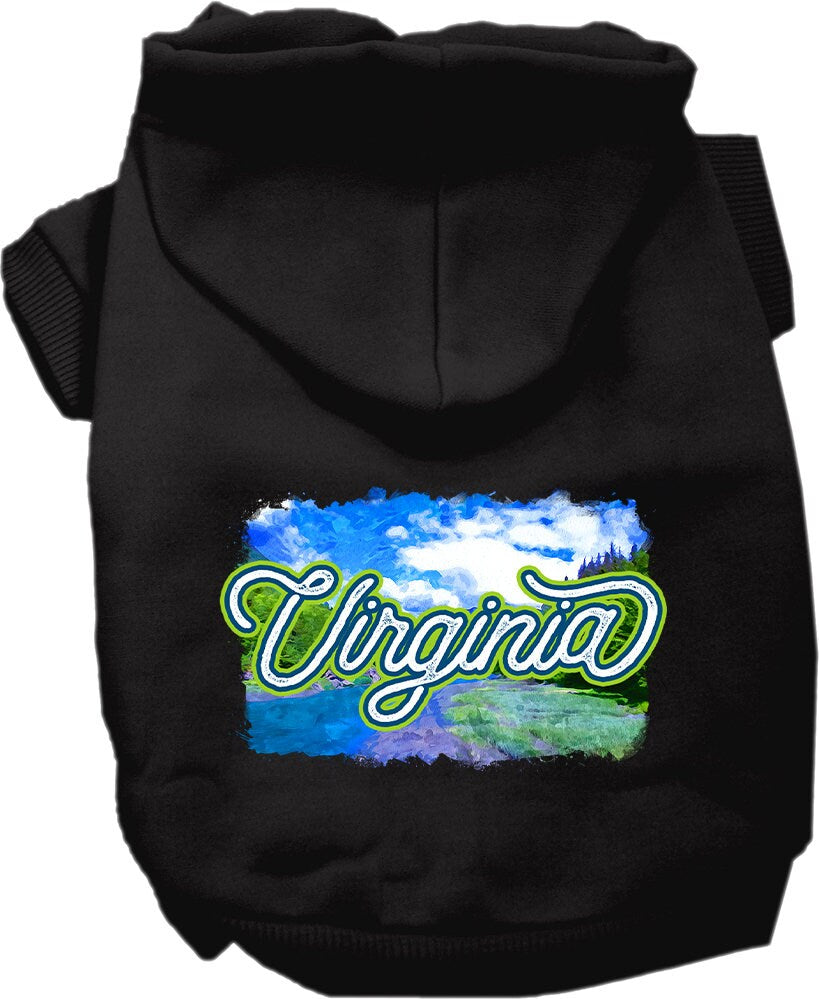 Pet Dog & Cat Screen Printed Hoodie for Small to Medium Pets (Sizes XS-XL), "Virginia Summer"