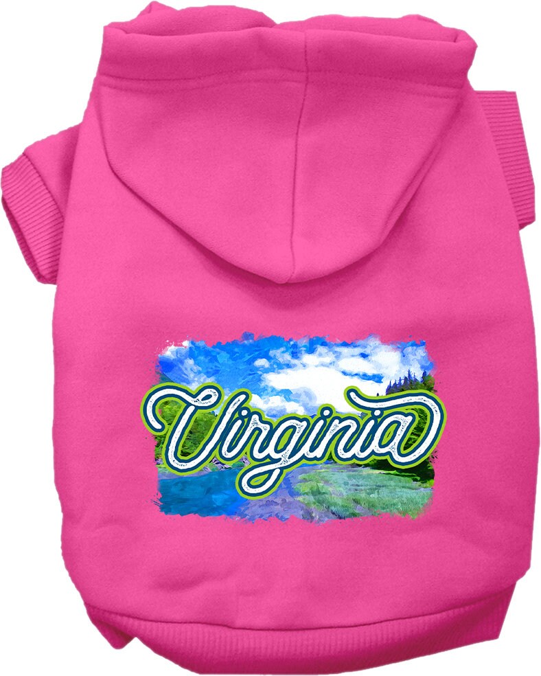 Pet Dog & Cat Screen Printed Hoodie for Small to Medium Pets (Sizes XS-XL), "Virginia Summer"