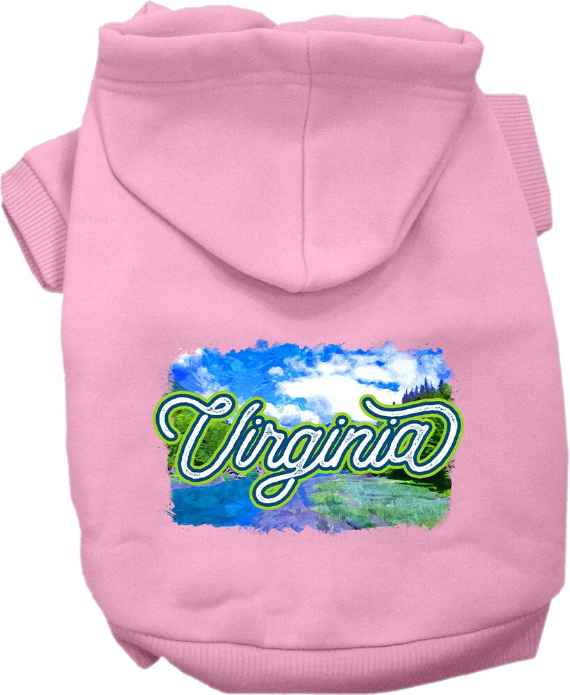 Pet Dog & Cat Screen Printed Hoodie for Small to Medium Pets (Sizes XS-XL), "Virginia Summer"