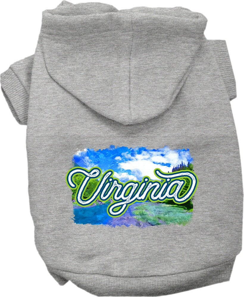 Pet Dog & Cat Screen Printed Hoodie for Small to Medium Pets (Sizes XS-XL), "Virginia Summer"