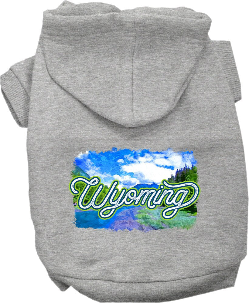 Pet Dog & Cat Screen Printed Hoodie for Small to Medium Pets (Sizes XS-XL), "Wyoming Summer"