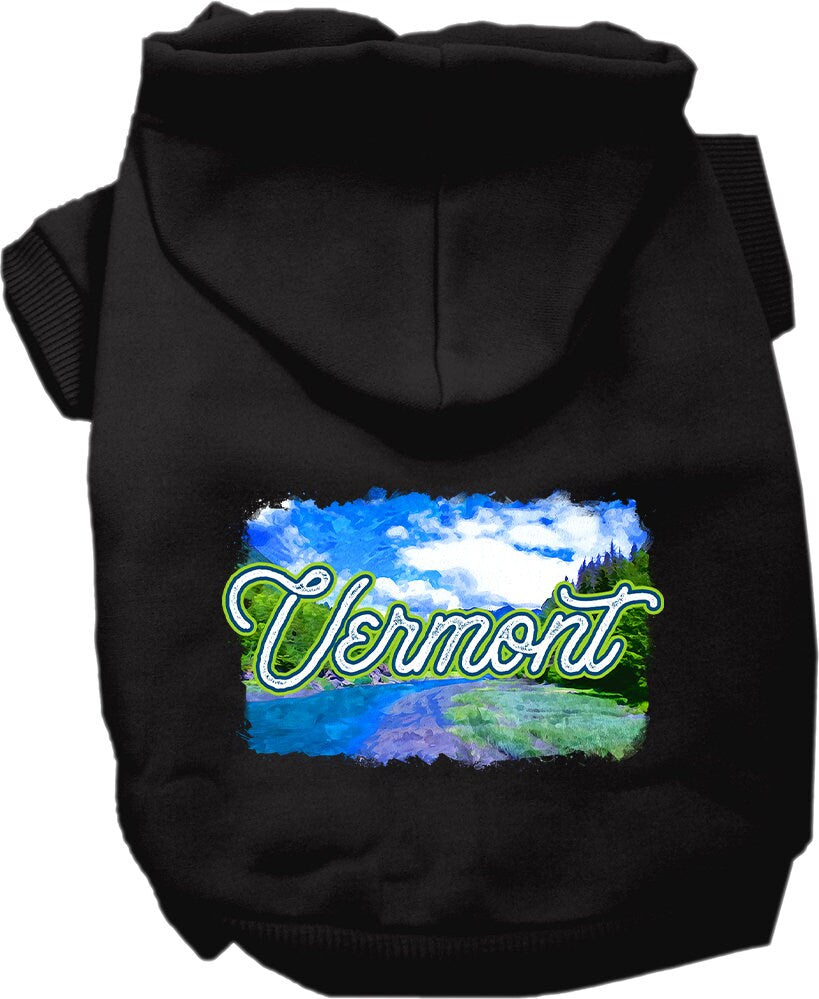 Pet Dog & Cat Screen Printed Hoodie for Small to Medium Pets (Sizes XS-XL), "Vermont Summer"