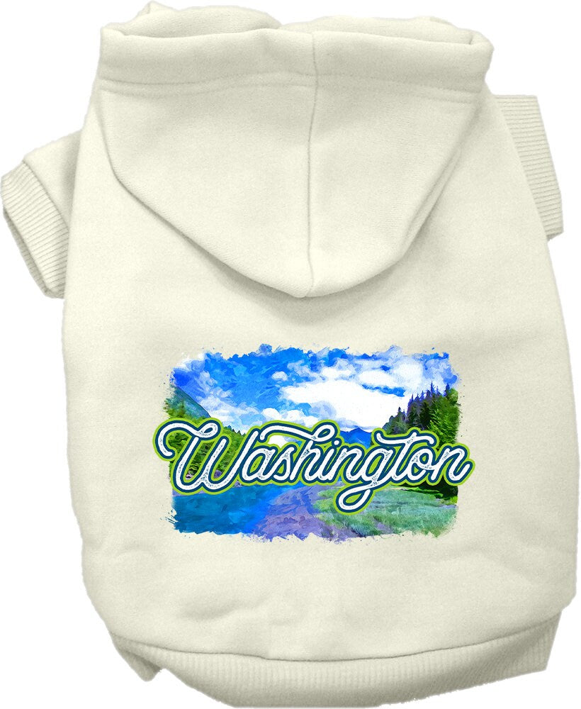 Pet Dog & Cat Screen Printed Hoodie for Small to Medium Pets (Sizes XS-XL), "Washington Summer"