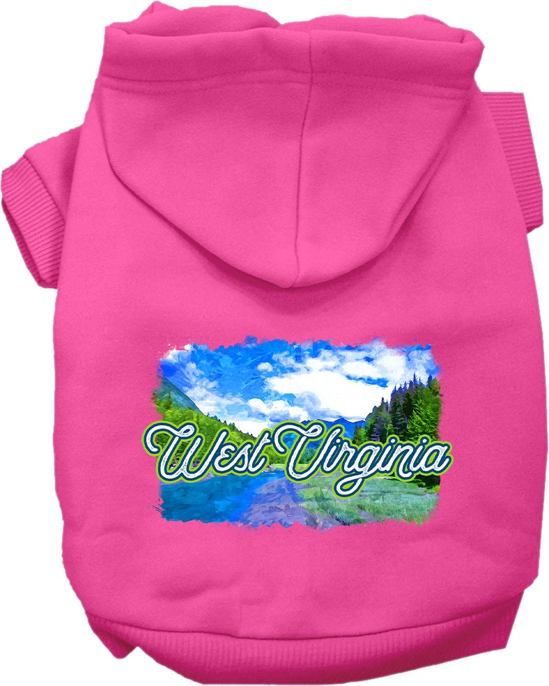 Pet Dog & Cat Screen Printed Hoodie for Small to Medium Pets (Sizes XS-XL), "West Virginia Summer"