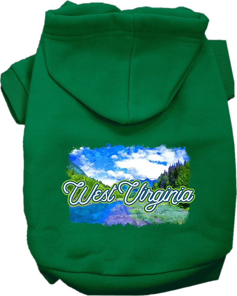 Pet Dog & Cat Screen Printed Hoodie for Small to Medium Pets (Sizes XS-XL), "West Virginia Summer"