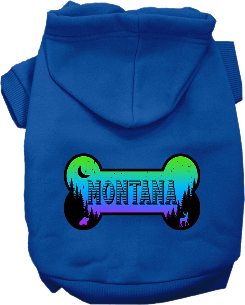 Pet Dog & Cat Screen Printed Hoodie for Small to Medium Pets (Sizes XS-XL), "Montana Mountain Shades"