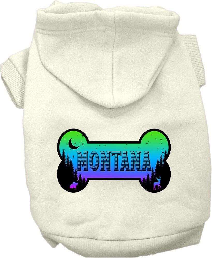 Pet Dog & Cat Screen Printed Hoodie for Small to Medium Pets (Sizes XS-XL), "Montana Mountain Shades"