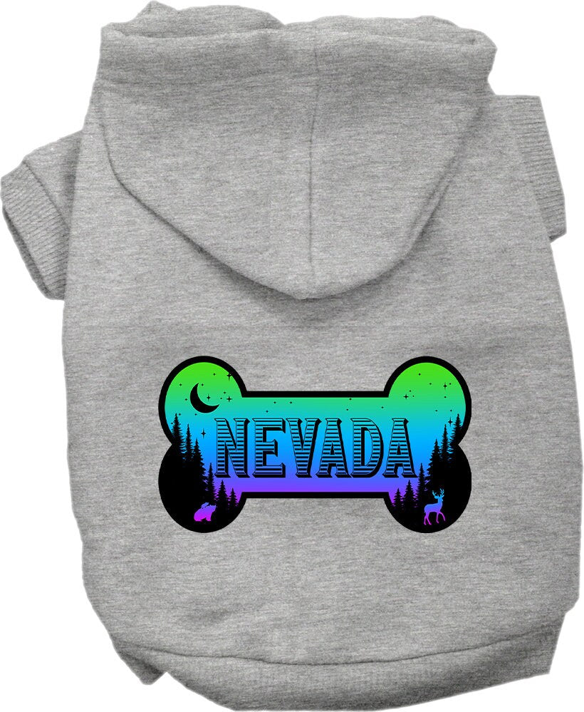 Pet Dog & Cat Screen Printed Hoodie for Small to Medium Pets (Sizes XS-XL), "Nevada Mountain Shades"