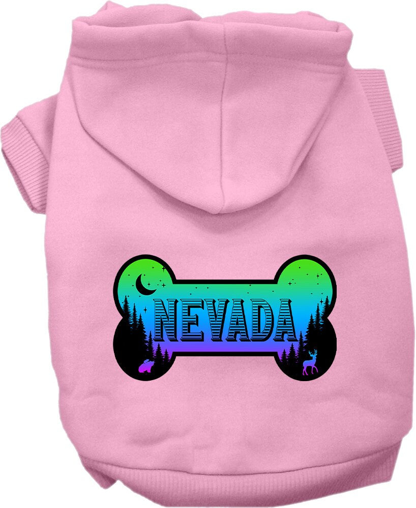 Pet Dog & Cat Screen Printed Hoodie for Small to Medium Pets (Sizes XS-XL), "Nevada Mountain Shades"