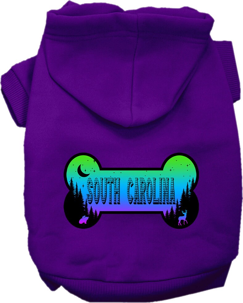 Pet Dog & Cat Screen Printed Hoodie for Small to Medium Pets (Sizes XS-XL), "South Carolina Mountain Shades"