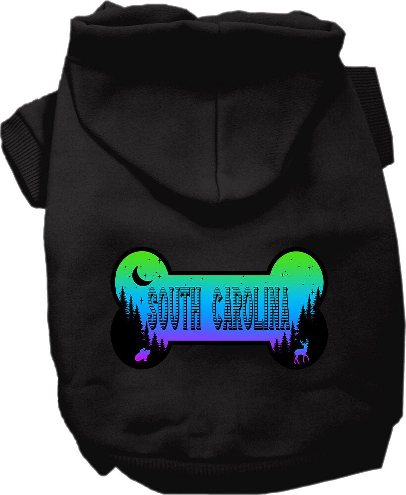 Pet Dog & Cat Screen Printed Hoodie for Small to Medium Pets (Sizes XS-XL), "South Carolina Mountain Shades"