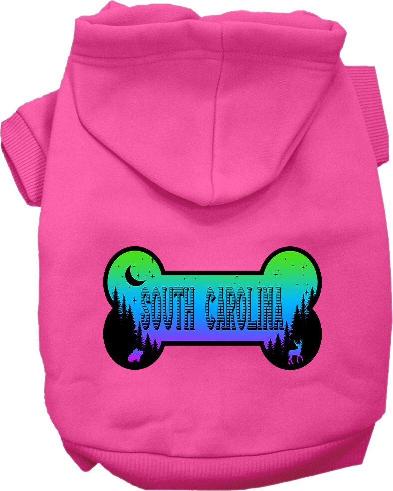 Pet Dog & Cat Screen Printed Hoodie for Small to Medium Pets (Sizes XS-XL), "South Carolina Mountain Shades"